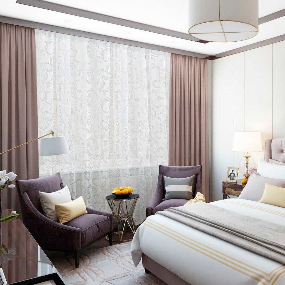 Спальня арт деко в бежевых тонах