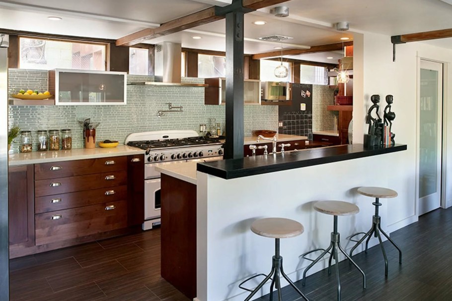 Зон рование кухни с барной стойкой