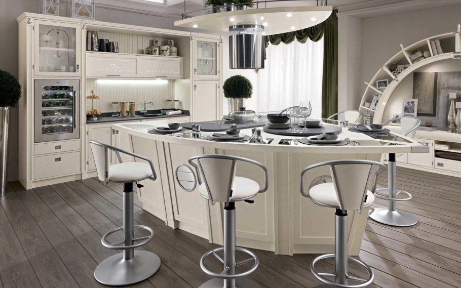 Кухня гостиная столовая с эркером 30 кв м