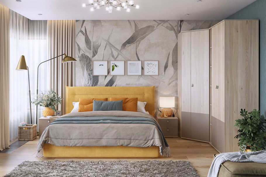 Спальный гарнитур Модерн желтый