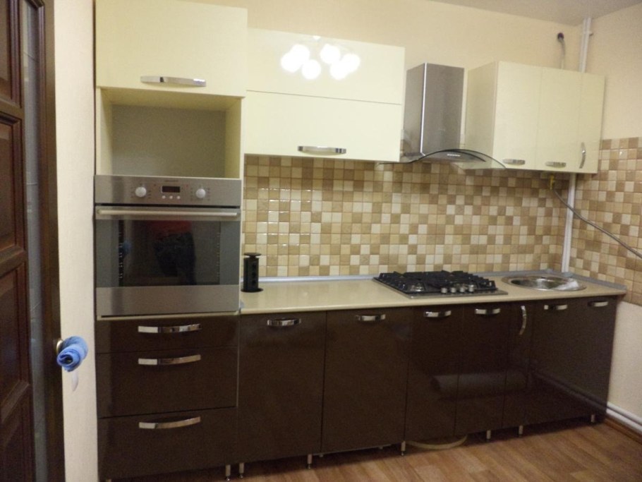 Кухня капучино+ваниль МДФ угловая