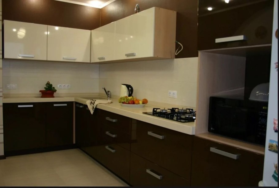 Кухня ваниль мокко глянец