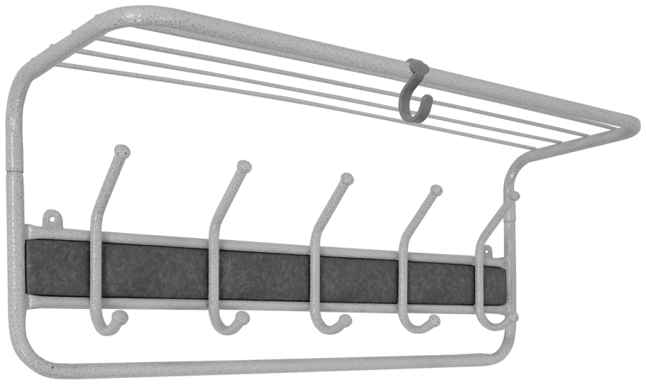 Вешалка ЗМИ настенная всп21в ч с полкой (черный) (5)