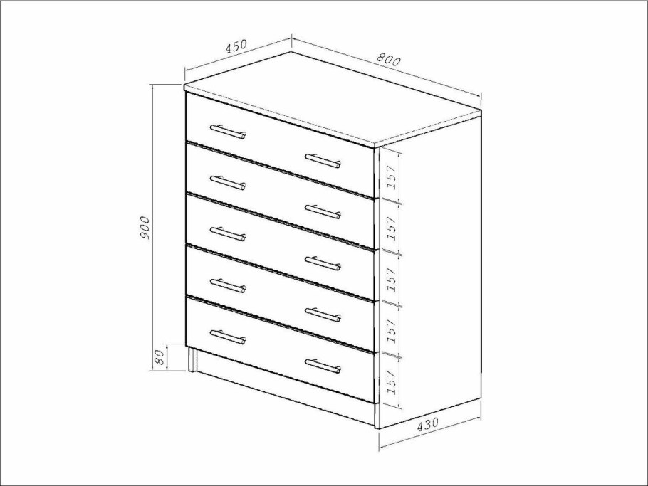 Стандартные Размеры комода в прихожую