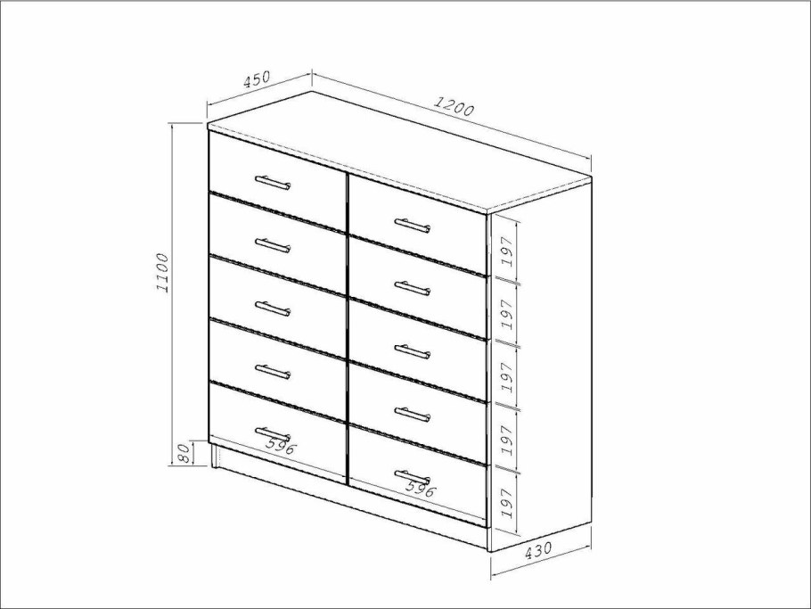 Высота комода