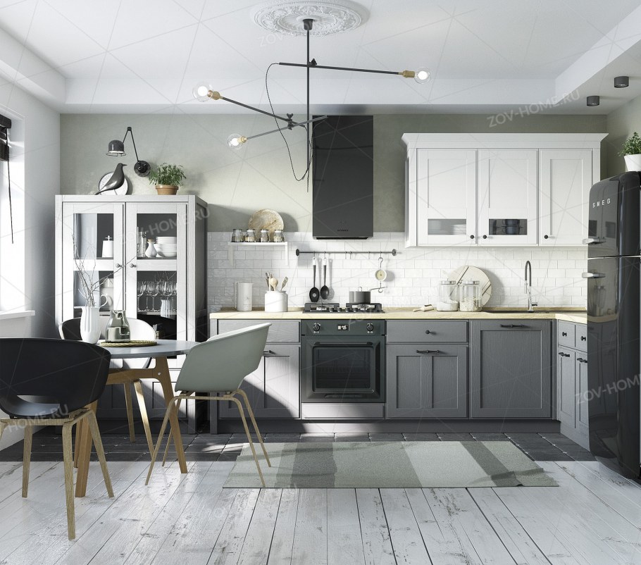 Кухня ясень патина серебро