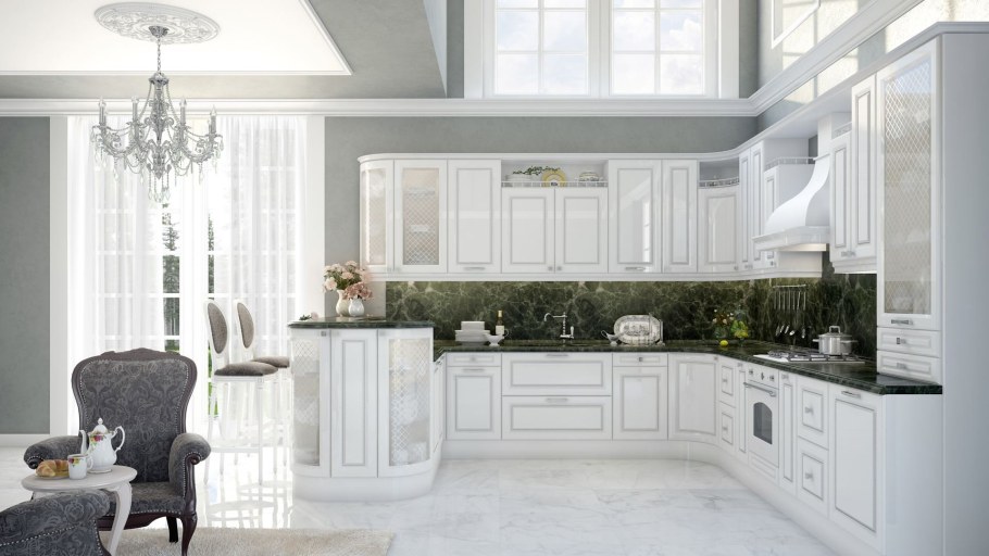 Кухня ясень патина серебро