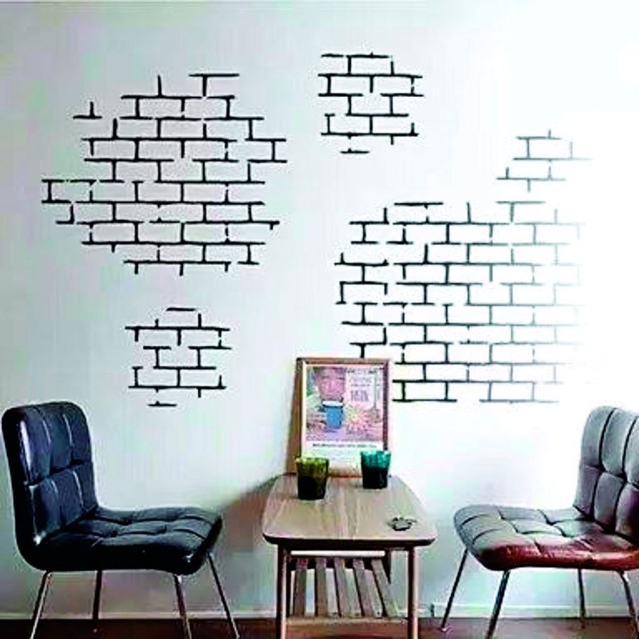 Кирпичная стена трафарет