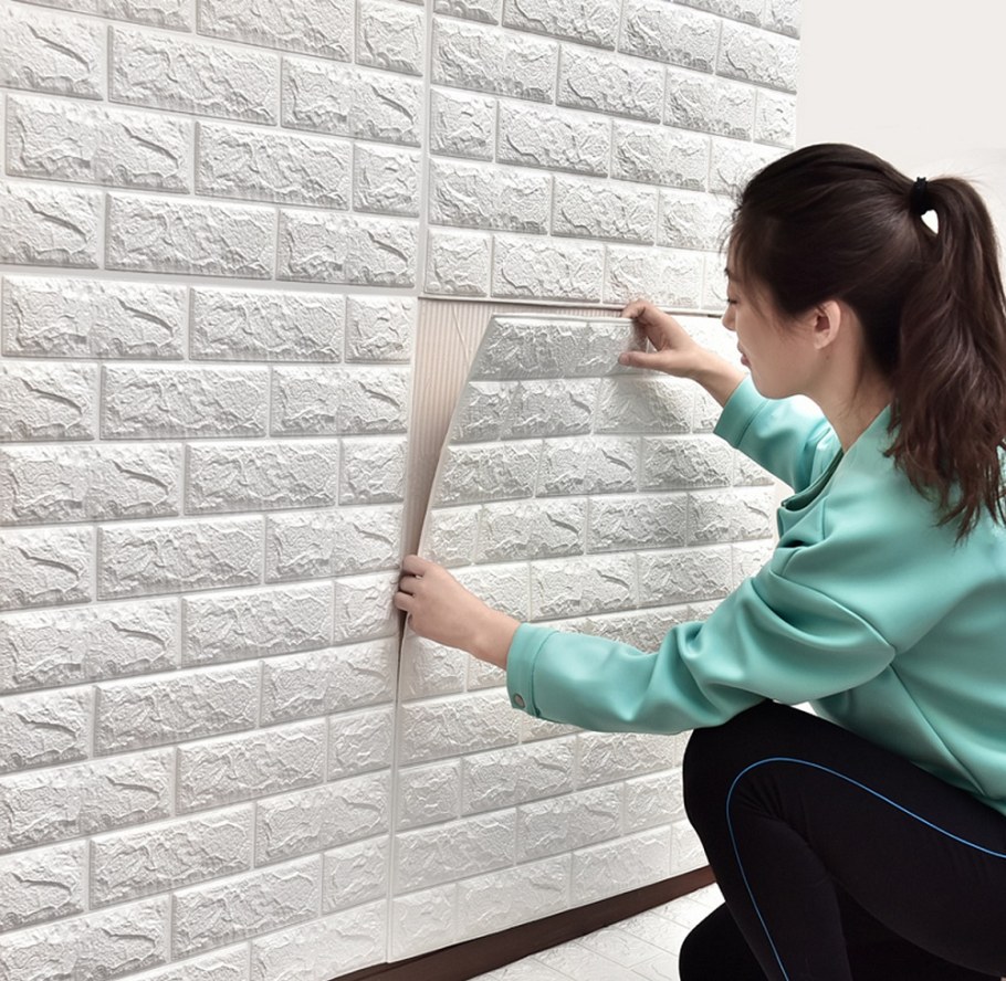 3d cамоклеющиеся панели "кирпич Оникс" (Brick Beige-White)