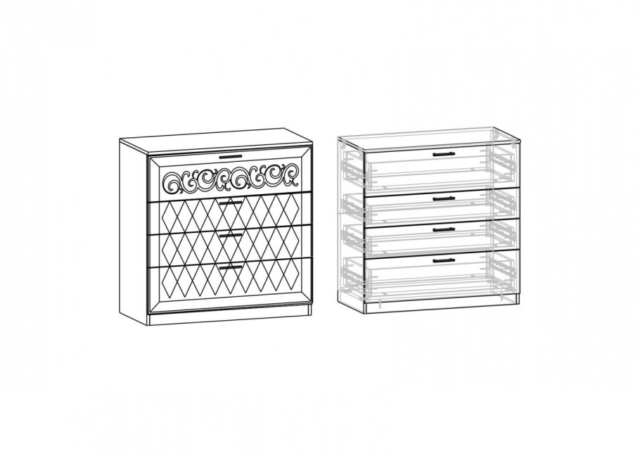 Тумба с ящиками Париж