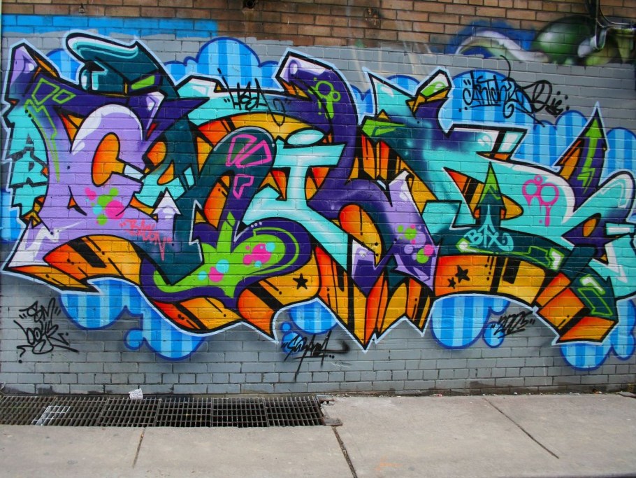 Детские обои граффити с машинками