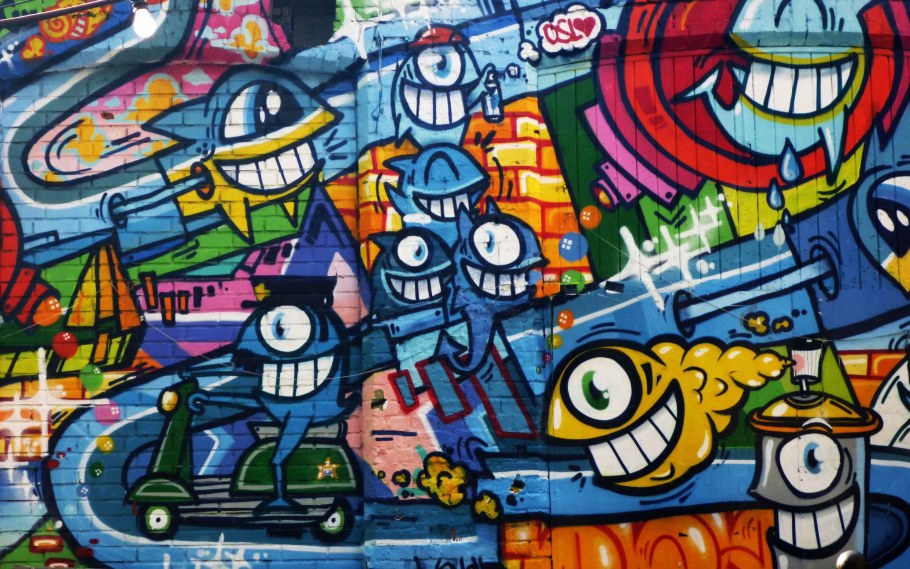 Обои винил на флизелине, Home Color daim, граффити в интерьере