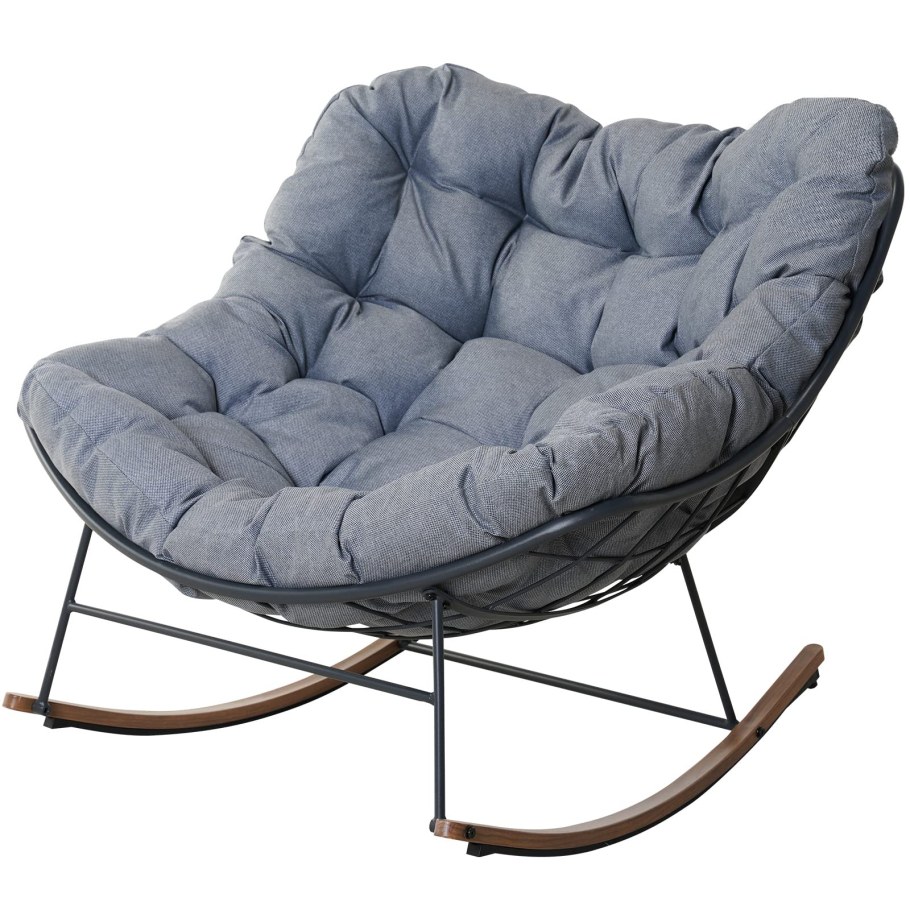 Кресло-качалка PAPASUN Swivel Rocker с подушкой 92х85х99 см орех