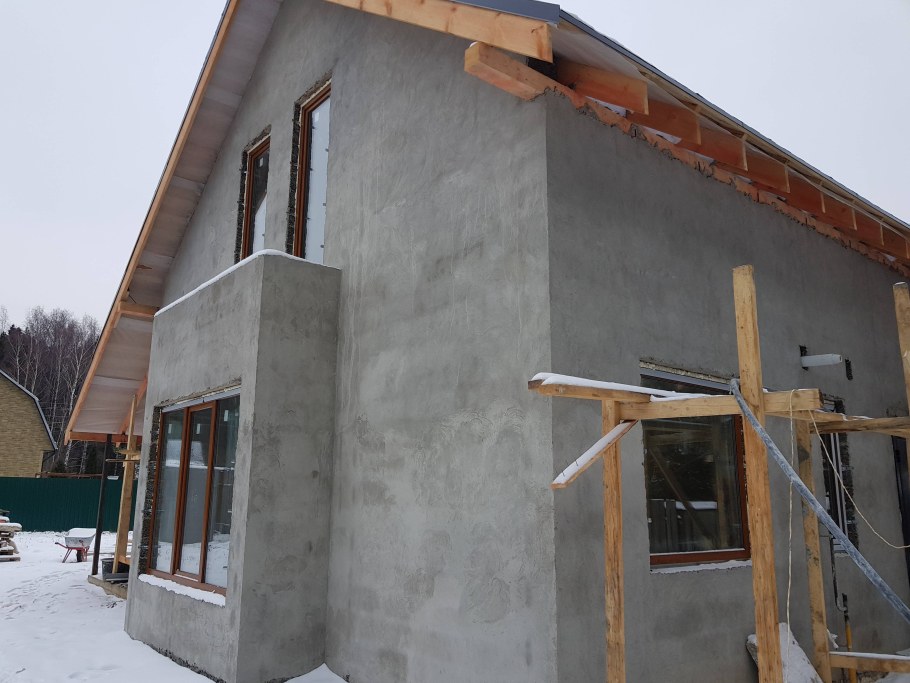 Оштукатуренный арболит