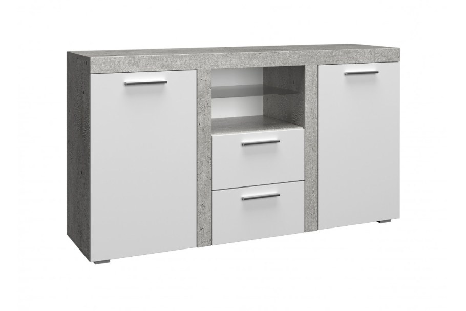 Гостиная best мод.№ 9 комод (бетон/белый глянец)