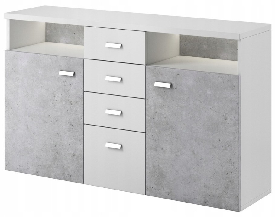 Комод бетон Пайн белый