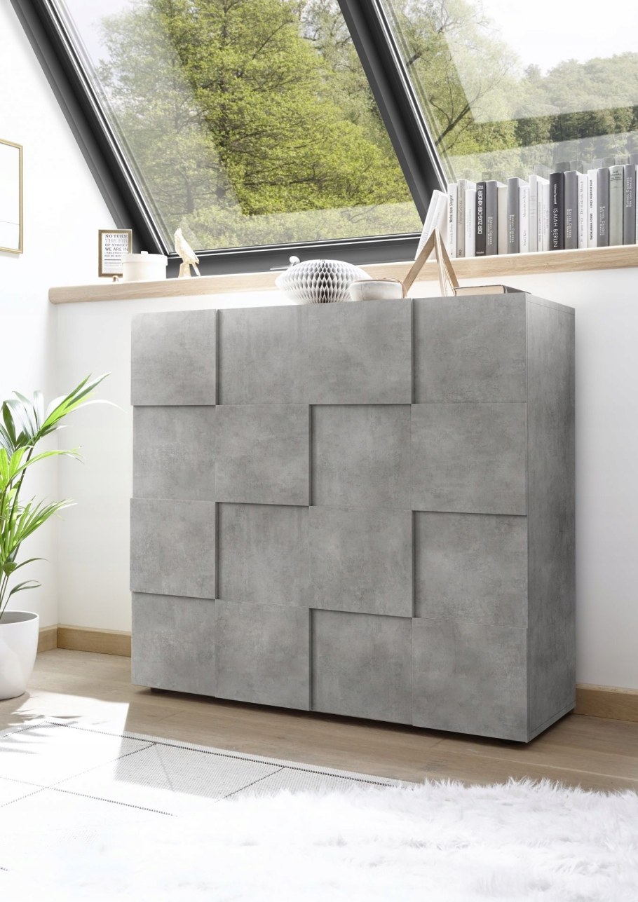 Комод серый бетон