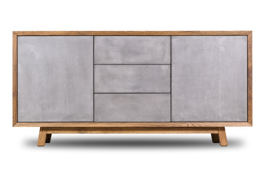 Комод бетон с деревом большой