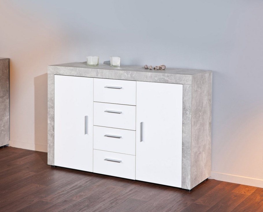 Комод с дверцей цвет бетон