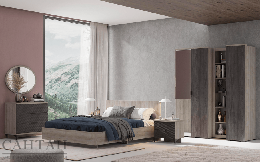 Модульная гостиная Техно (дуб крафт белый)