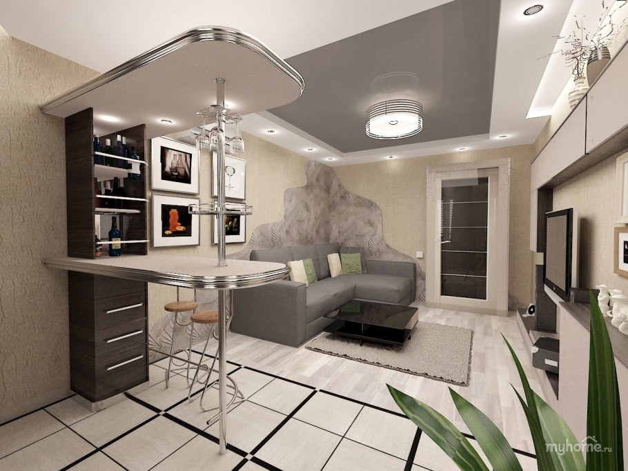 Барная стойка в гостиной