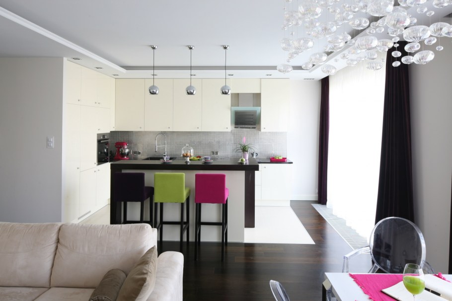 Кухня гостиная 22 кв м с барной стойкой