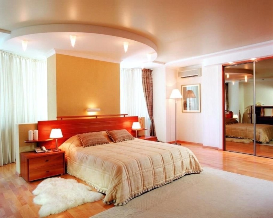 Потолки из гипсокартона для спальни