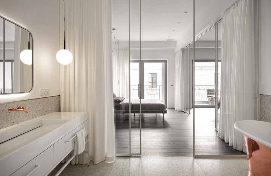 Плоский однотонный интерьер