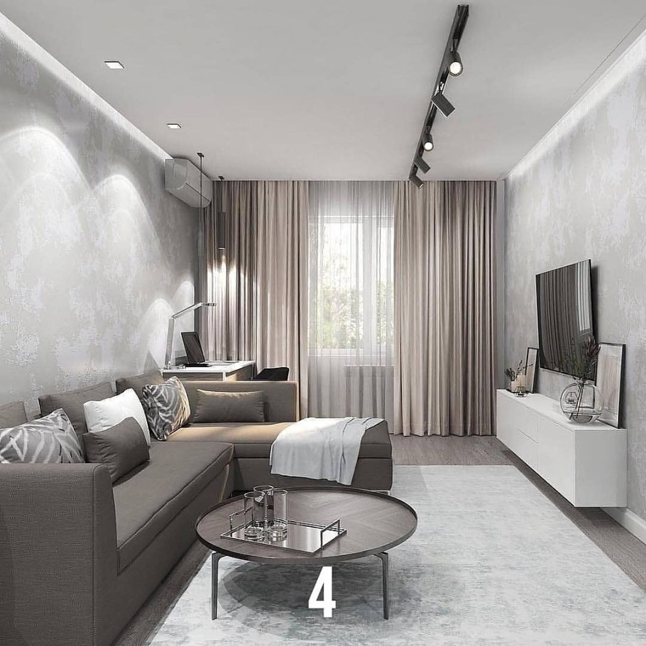 Гостиная в сером тоне