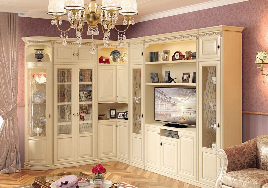 Угловые стенки в гостиную
