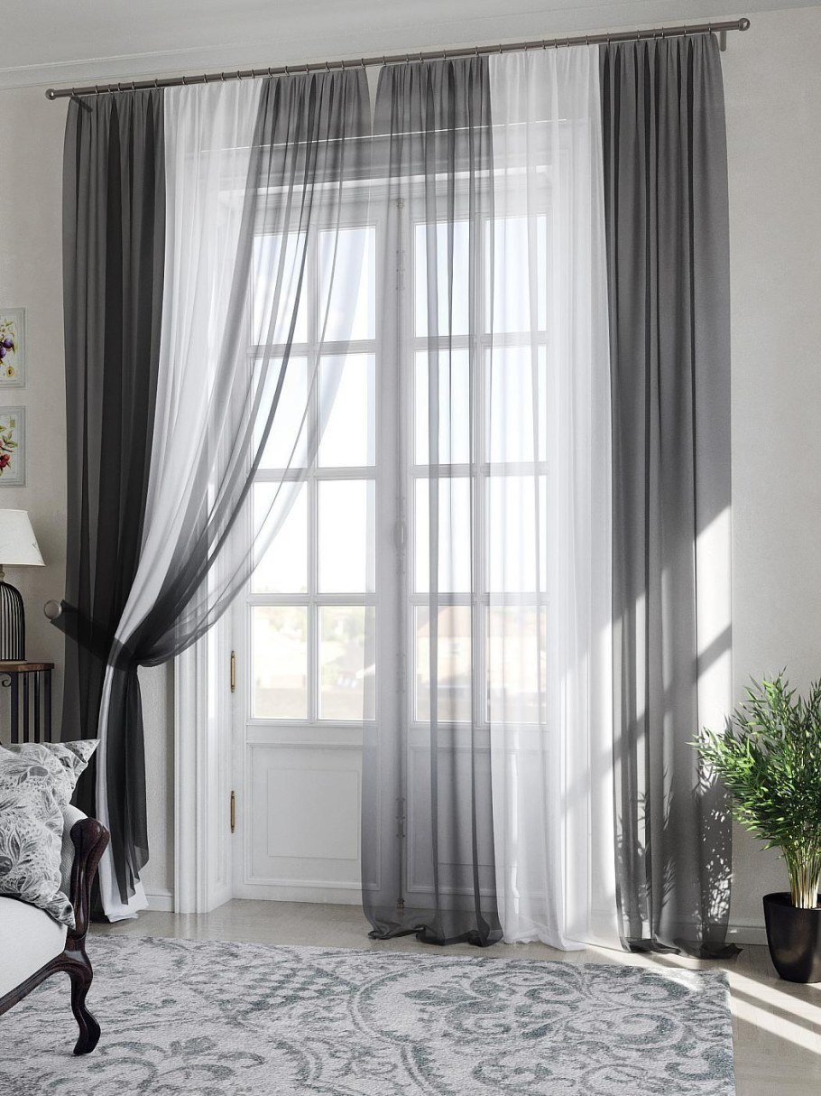 Тюль «Лаури (серо-зеленый)