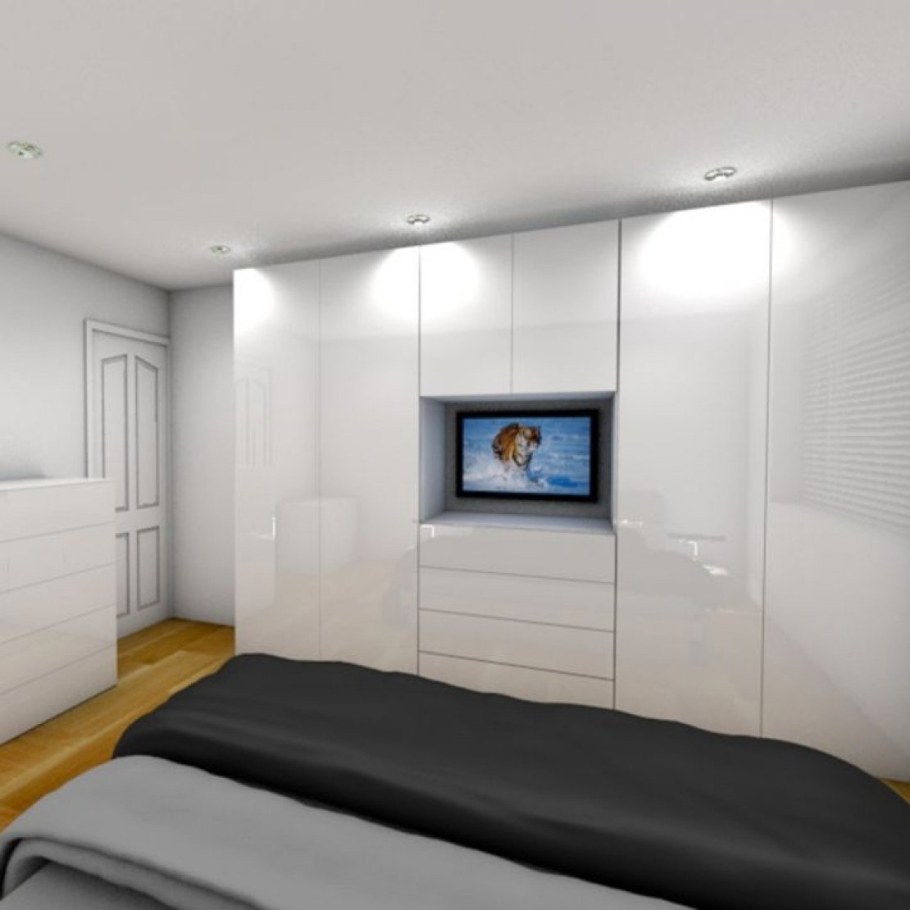 Шкаф со встроенным телевизором в спальню