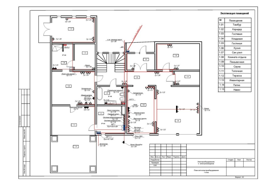 Схема разводки электропроводки обозначения