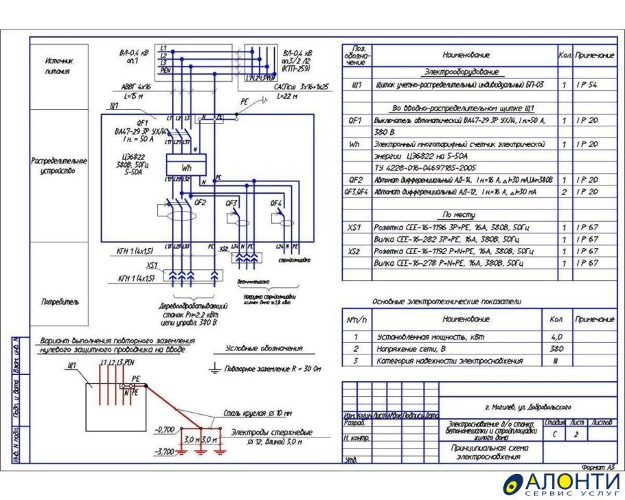 Схема электроснабжения дома 15 КВТ 3 фазы