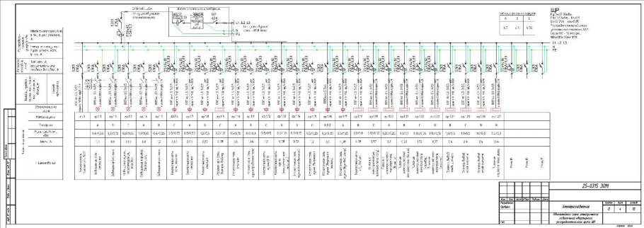 Исполнительная схема подключения щитка