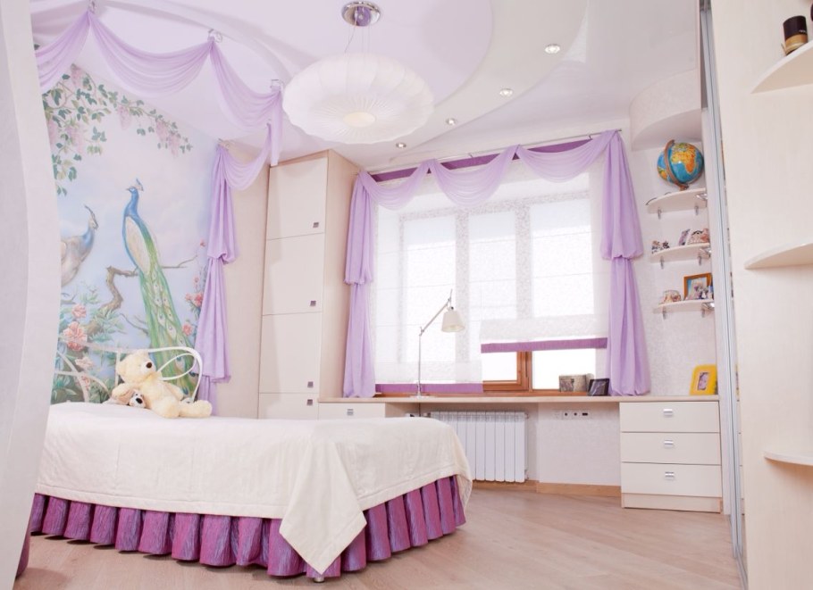 Шторы в детской до подоконника