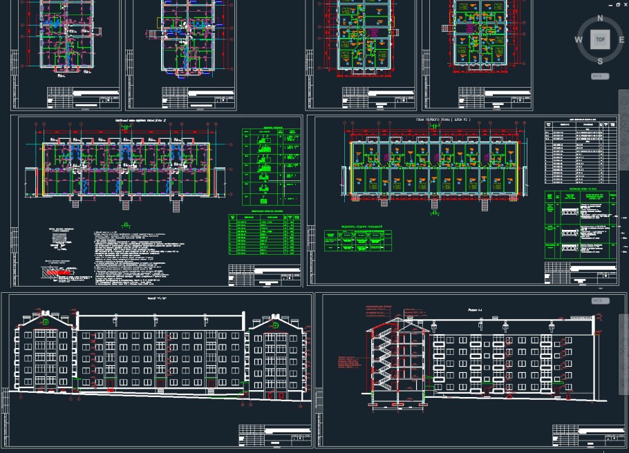 Фасад жилой дом dwg чертеж