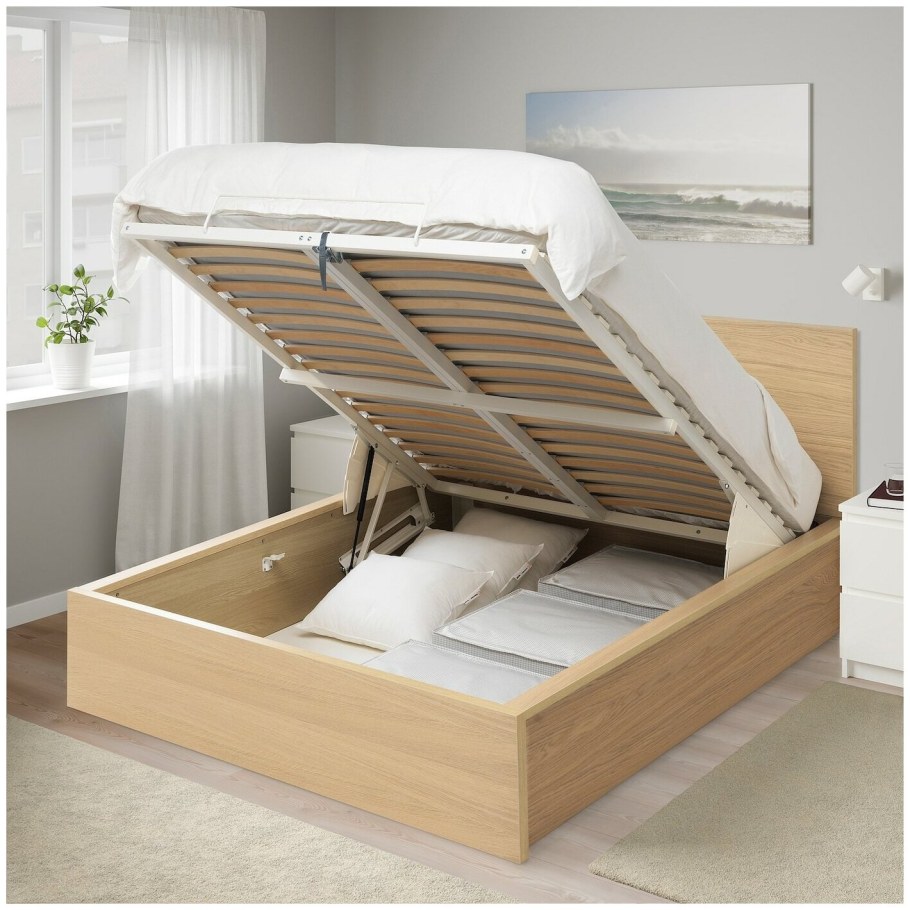 Malm МАЛЬМ кровать с подъемным механизмом белый 160x200 см