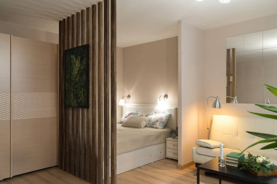 Реечная перегородка для зонирования