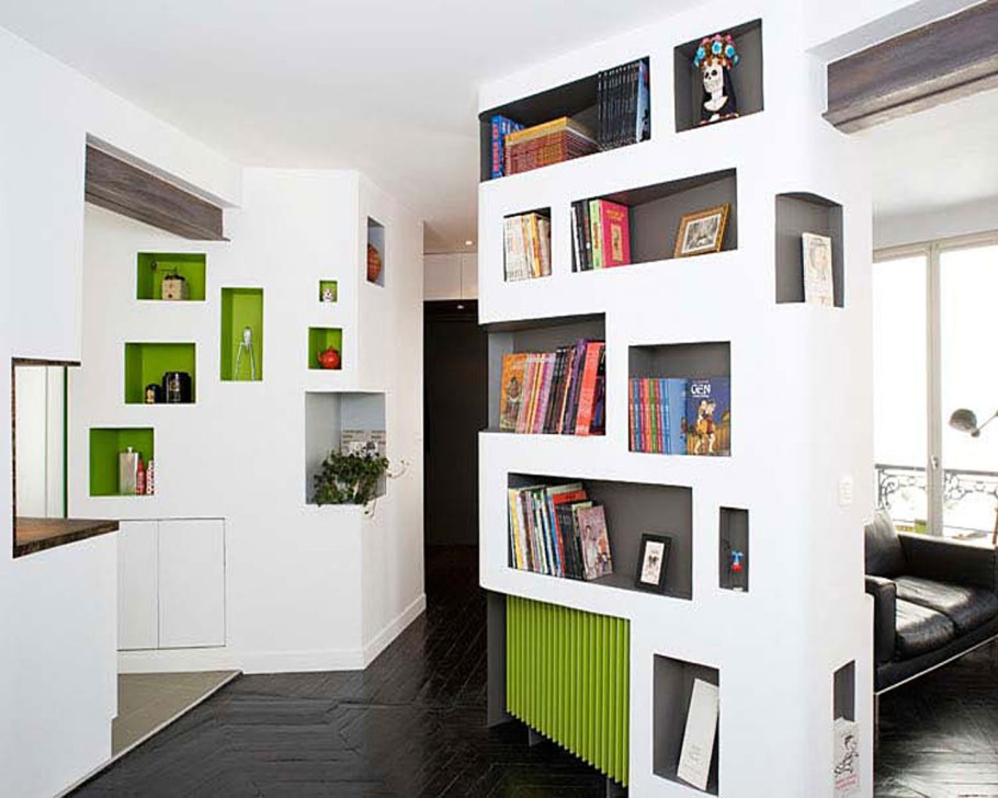 Перегородка с нишами для зонирования