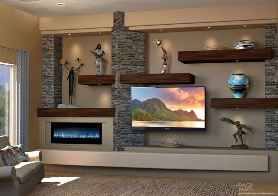 Полка под телевизор из гипсокартона