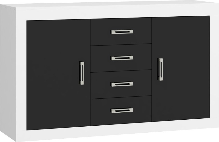 Комод черный корпус белый фасад 4