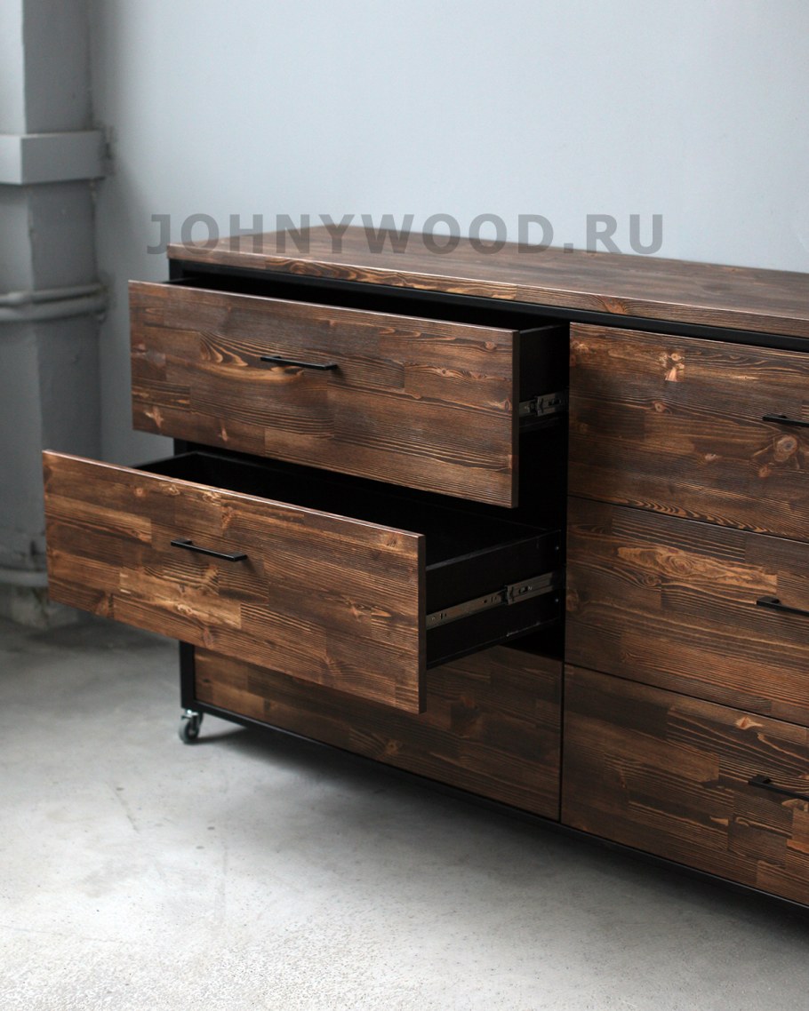 Комод деревянный в стиле лофт