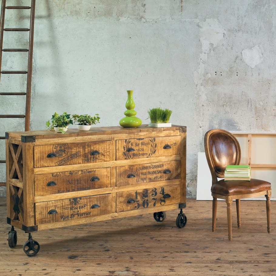 Деревянная мебель в стиле лофт