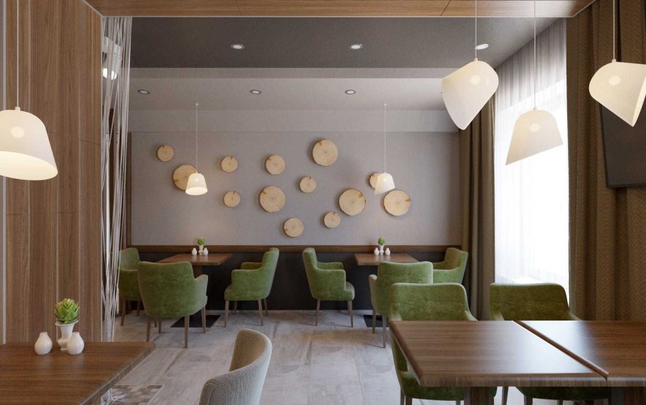 Интерьер зала в кафе