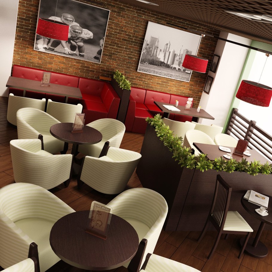 Расстановка мебели в кафе