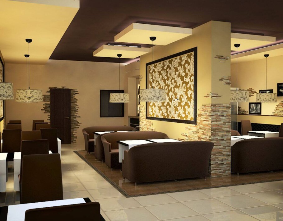 Интерьер кафе 100 метров квадратных