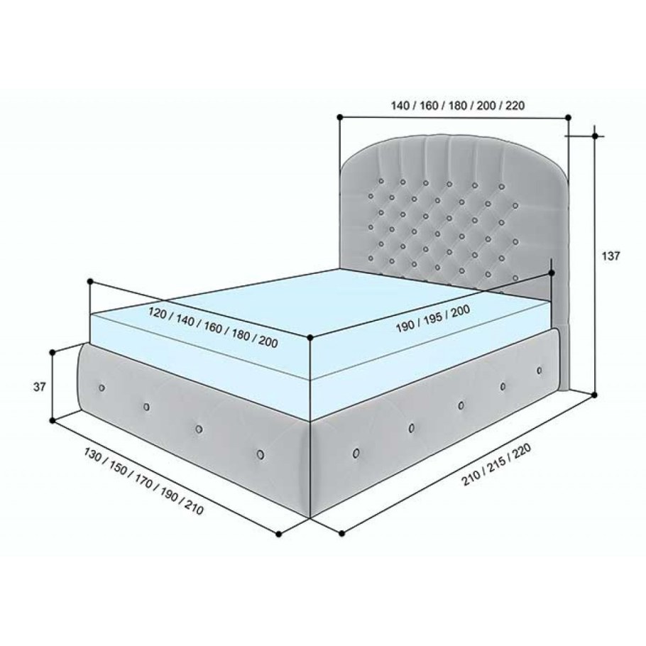 Кровать Moon двуспальная Альба 1206