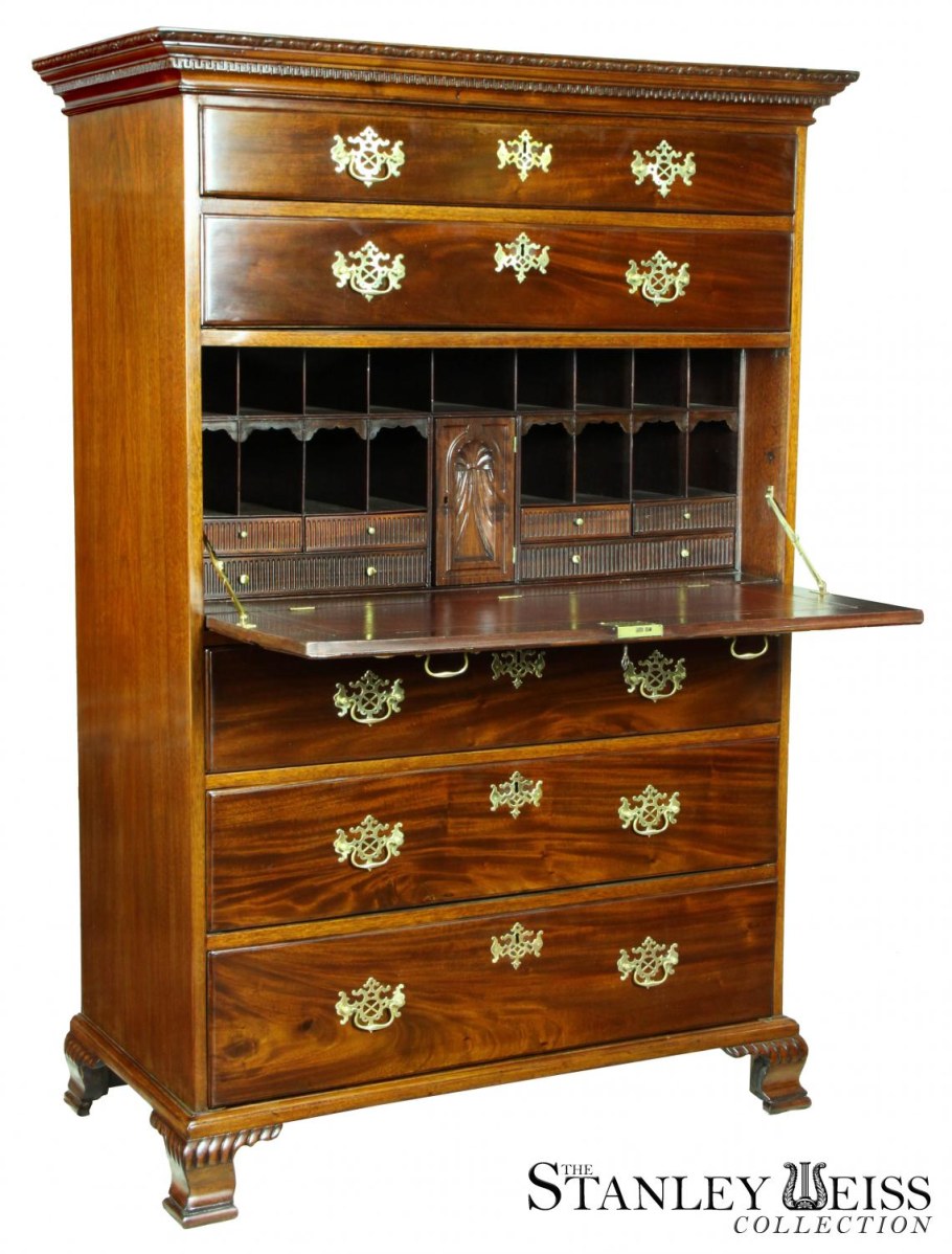 Томас Чиппендейл китайский лакированный секретер