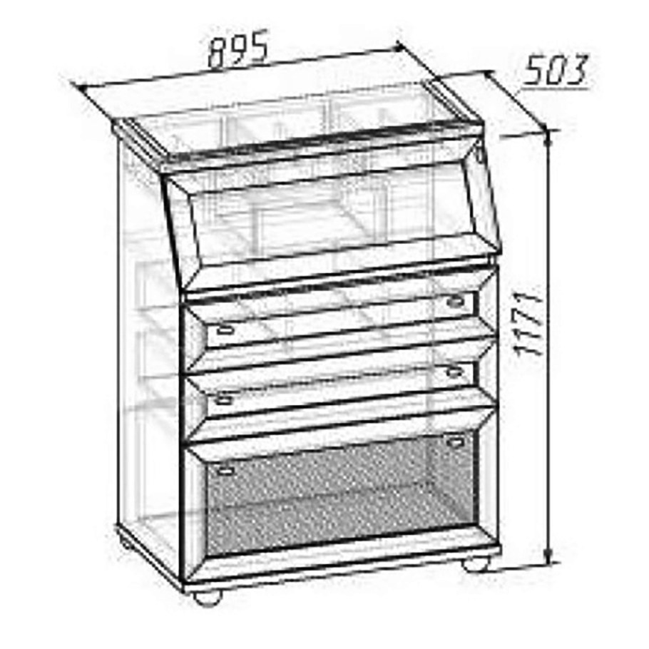 Комод-секретер 1 Милана (орех)